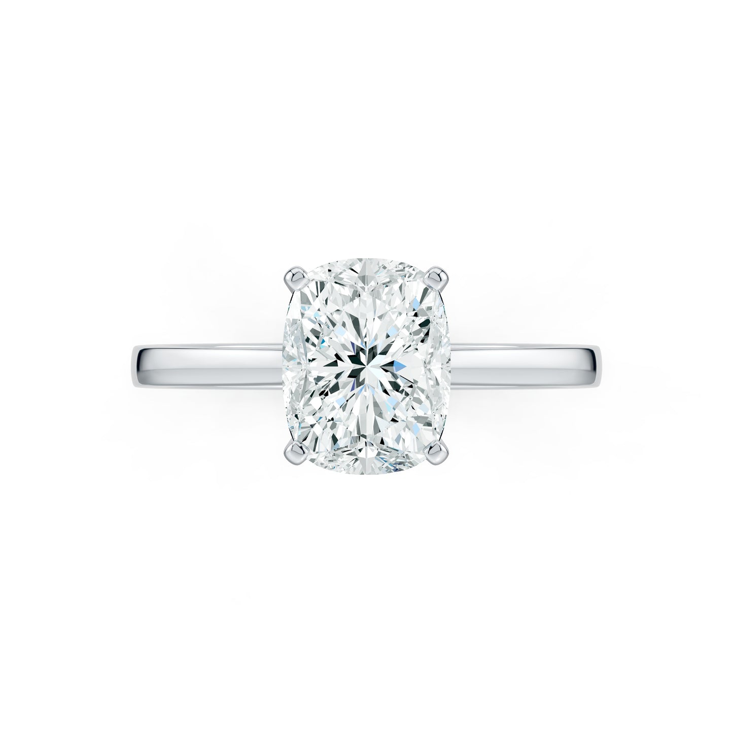 Cushion Rectangular Moissanite Solitaire Ring