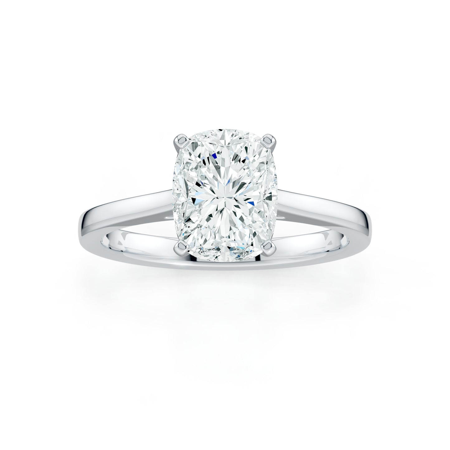 Cushion Rectangular Moissanite Solitaire Ring
