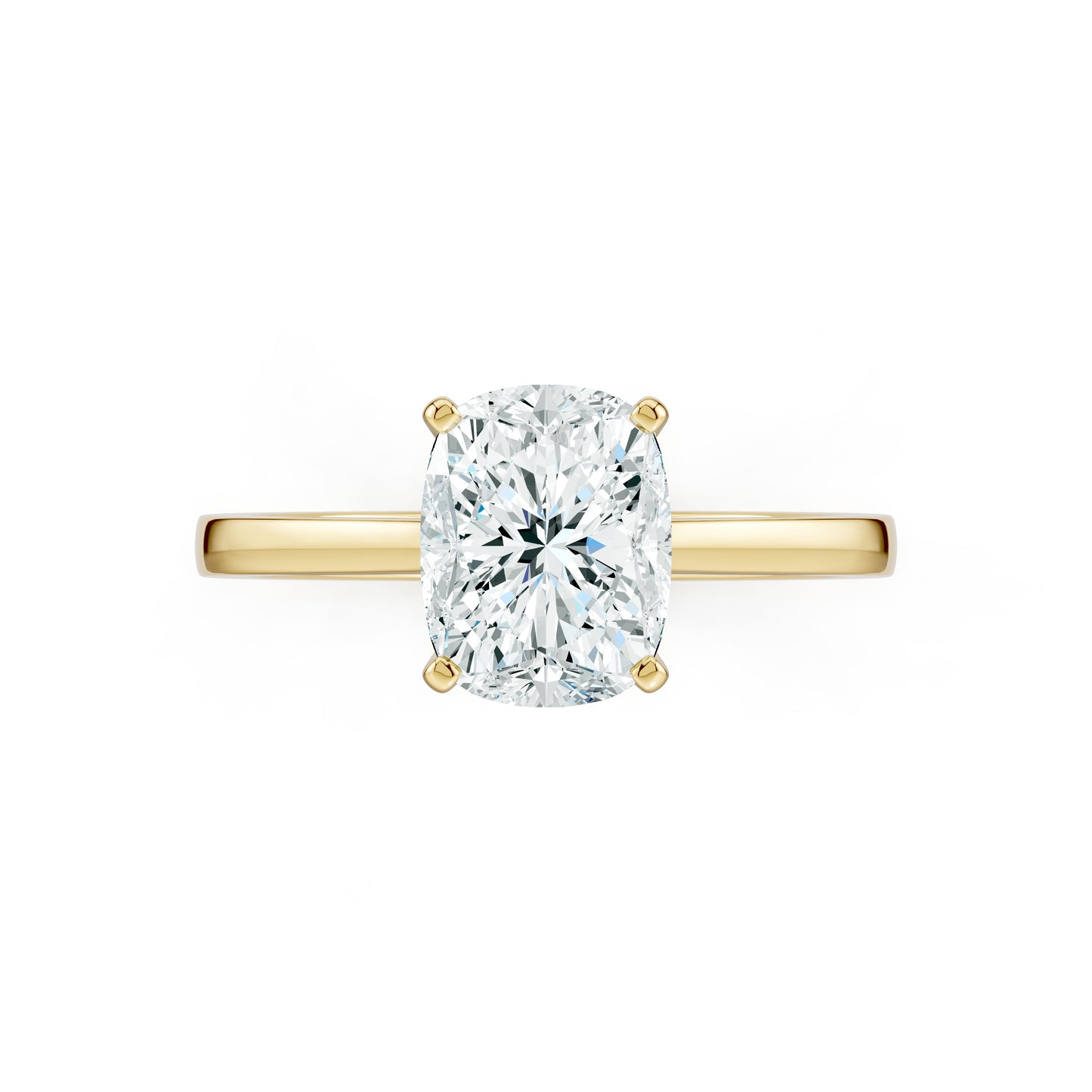 Cushion Rectangular Moissanite Solitaire Ring