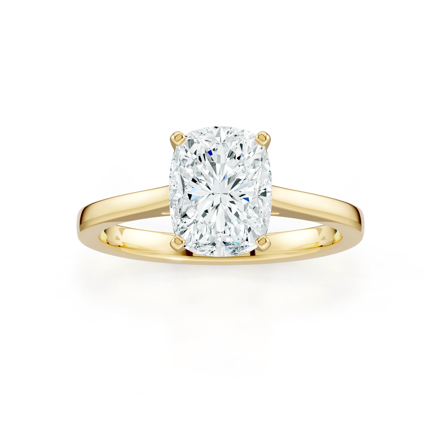 Cushion Rectangular Moissanite Solitaire Ring
