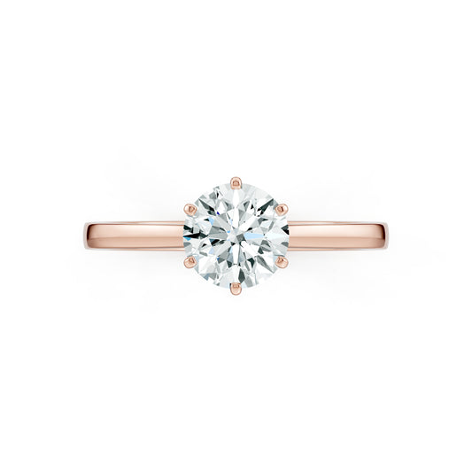 Round Moissanite Solitaire Engagement Ring