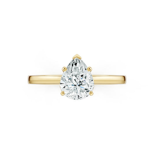 Pear Shaped Moissanite Solitaire Ring
