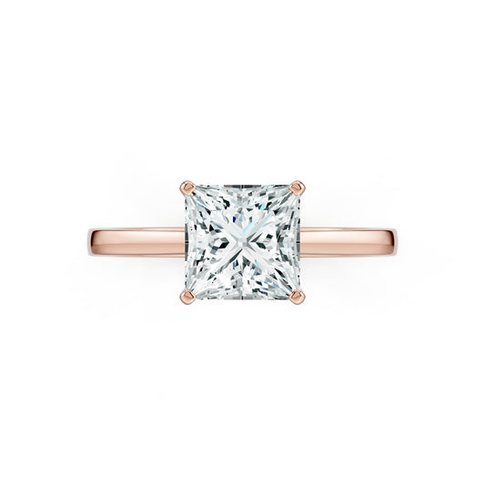 Princess Cut Moissanite Solitaire Ring