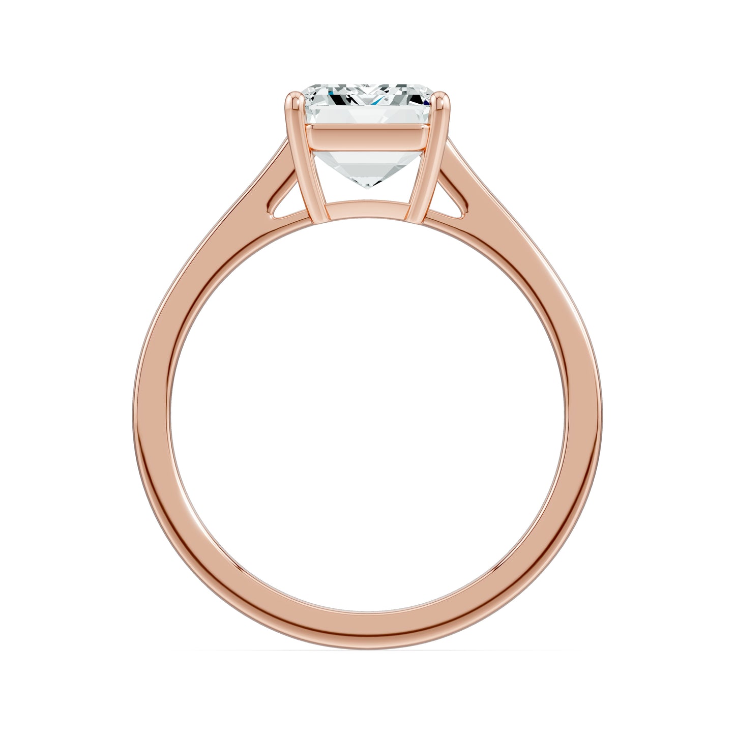 Emerald Cut Moissanite Classic Solitaire Ring