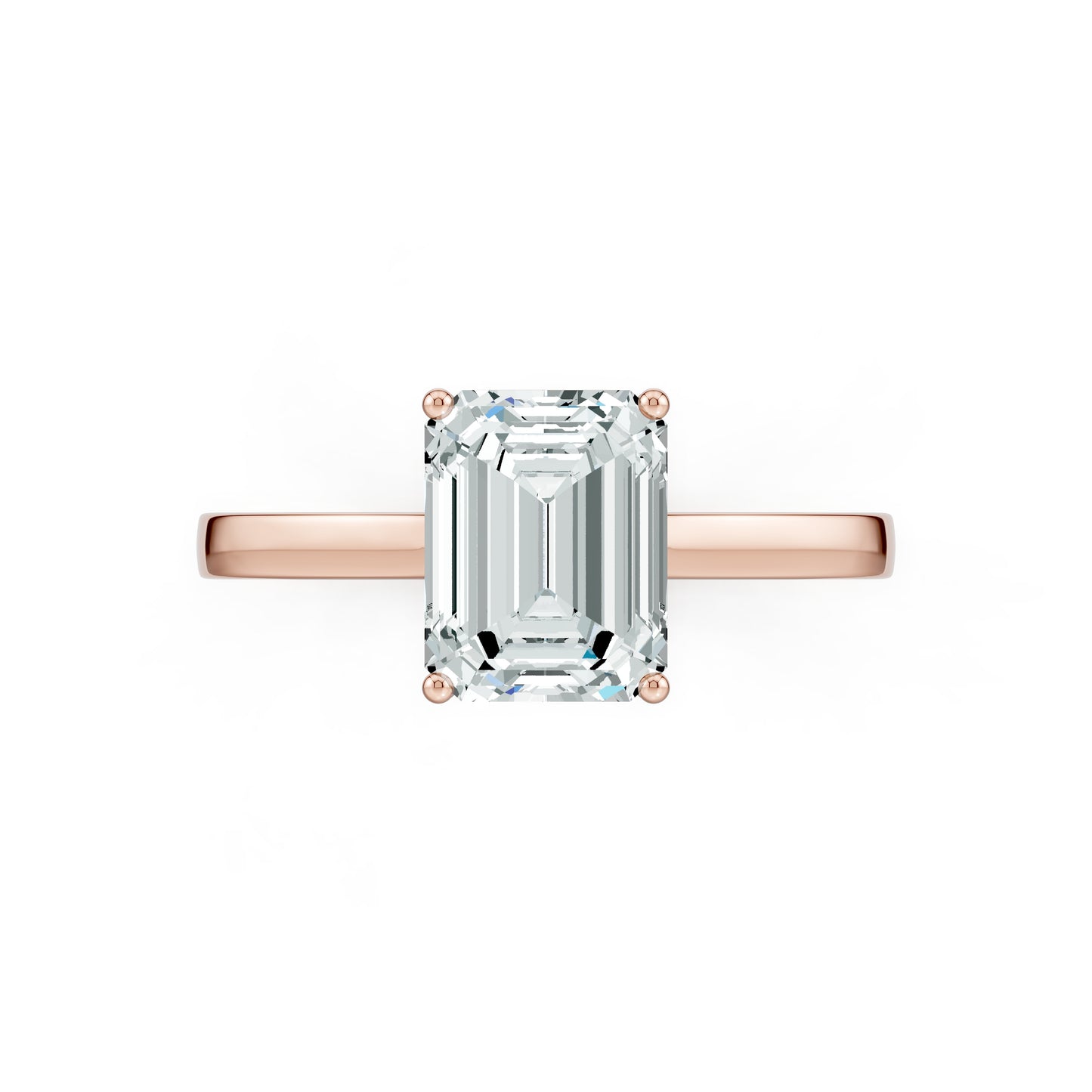 Emerald Cut Moissanite Classic Solitaire Ring