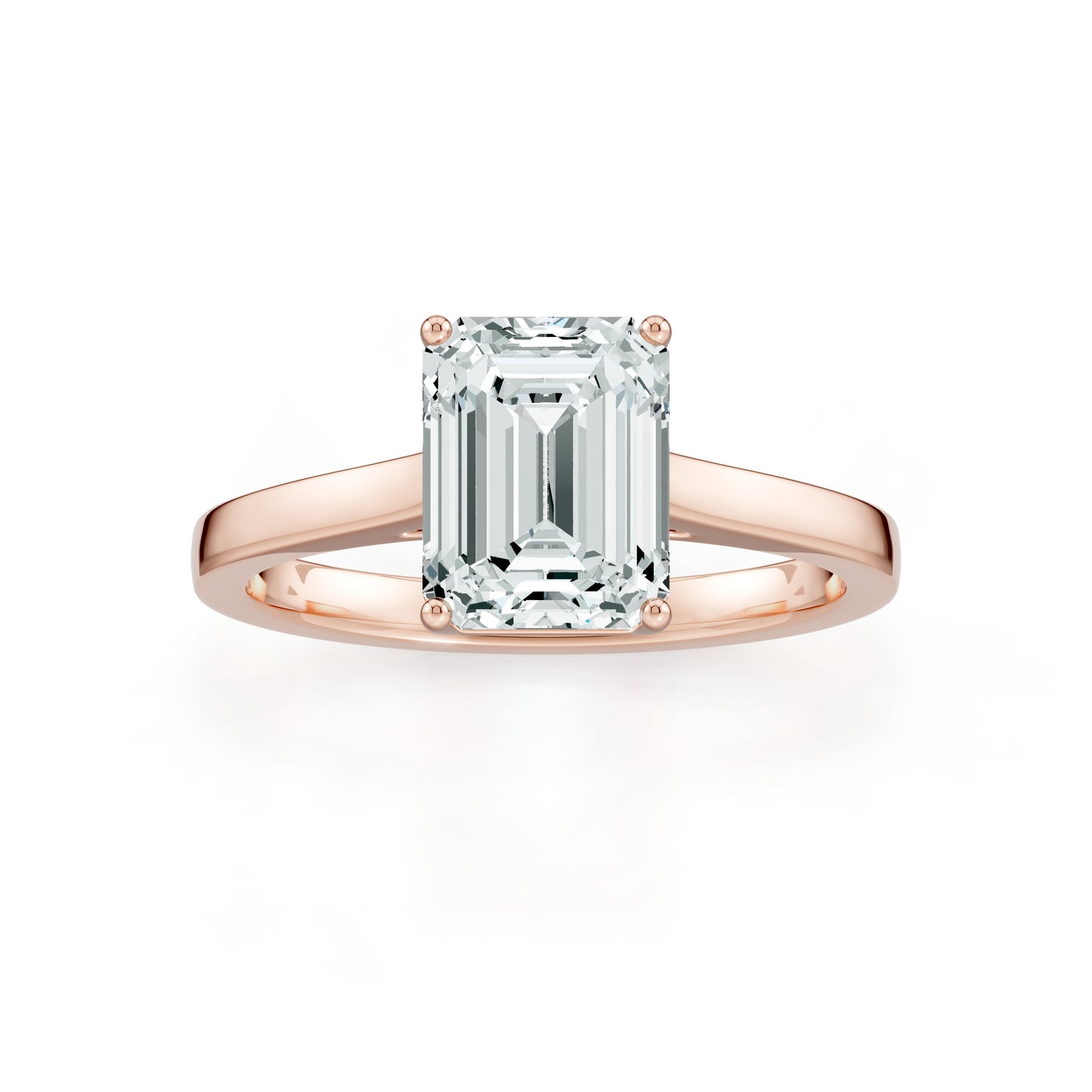 Emerald Cut Moissanite Classic Solitaire Ring