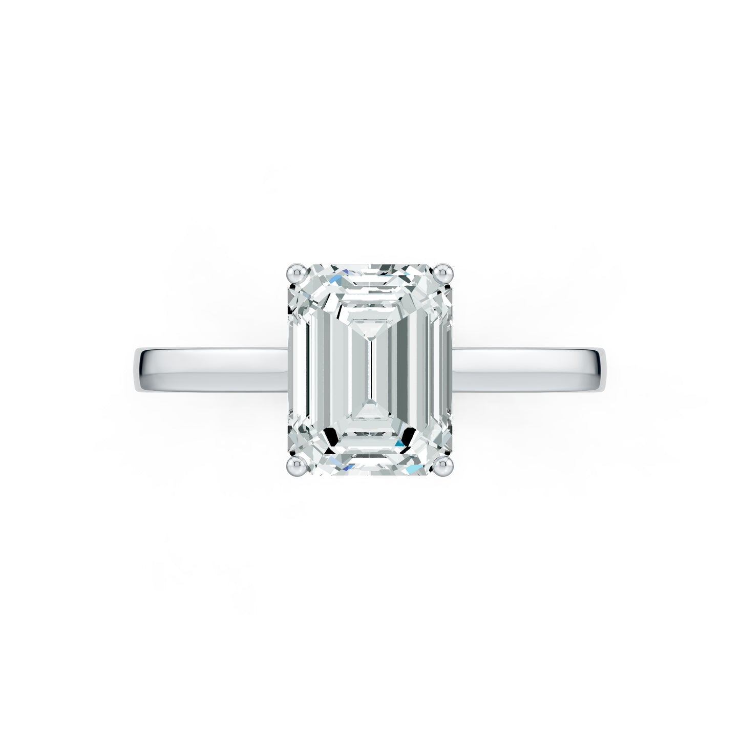 Emerald Cut Moissanite Classic Solitaire Ring
