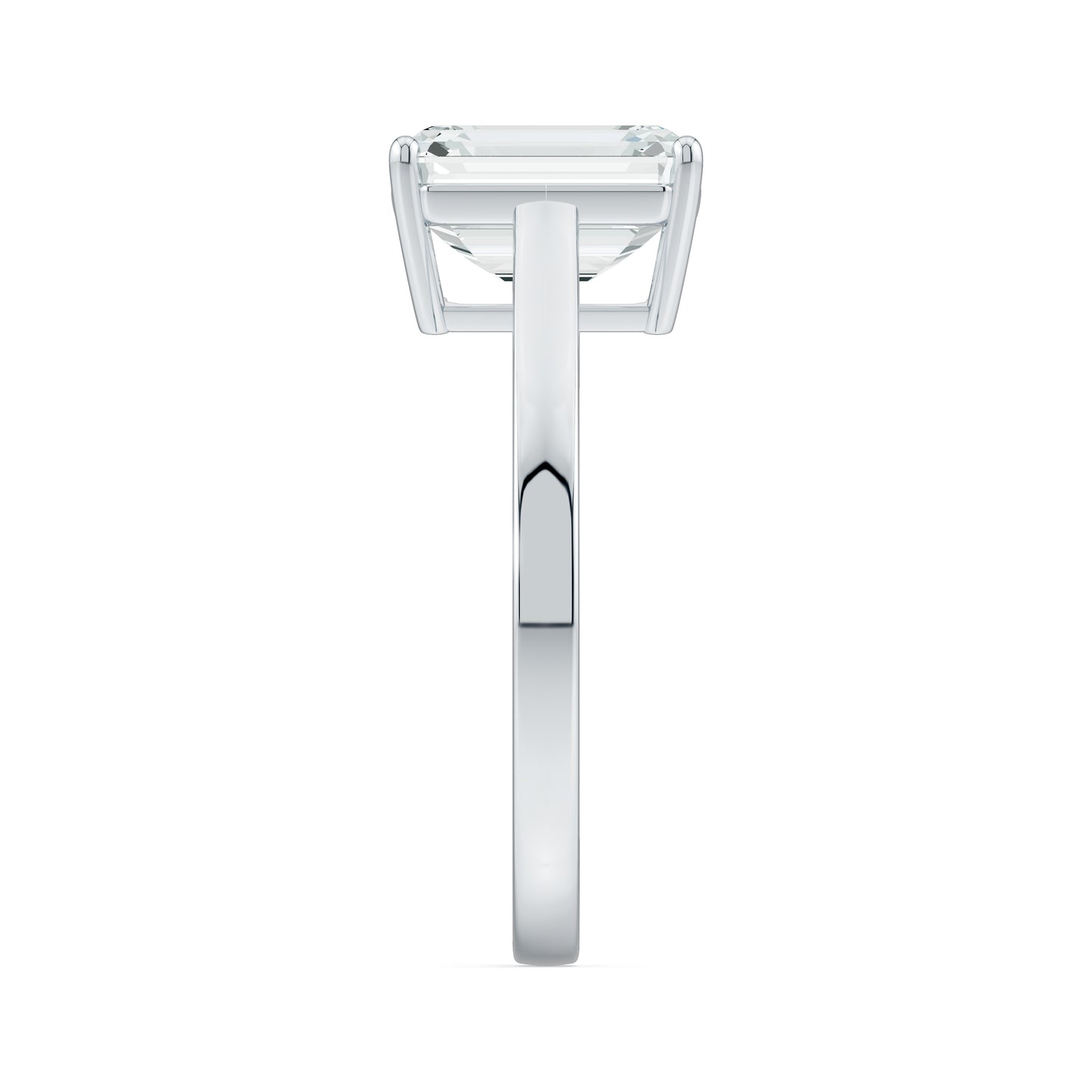Emerald Cut Moissanite Classic Solitaire Ring