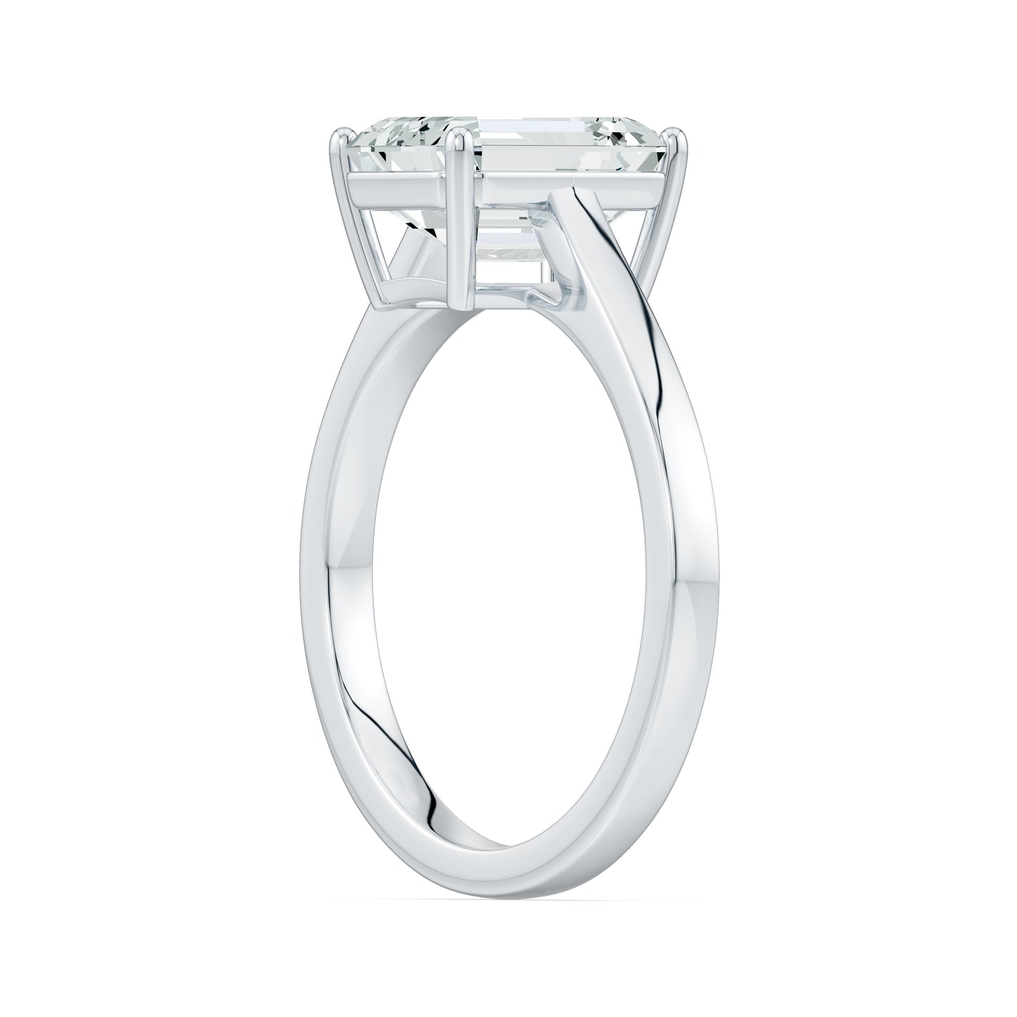 Emerald Cut Moissanite Classic Solitaire Ring