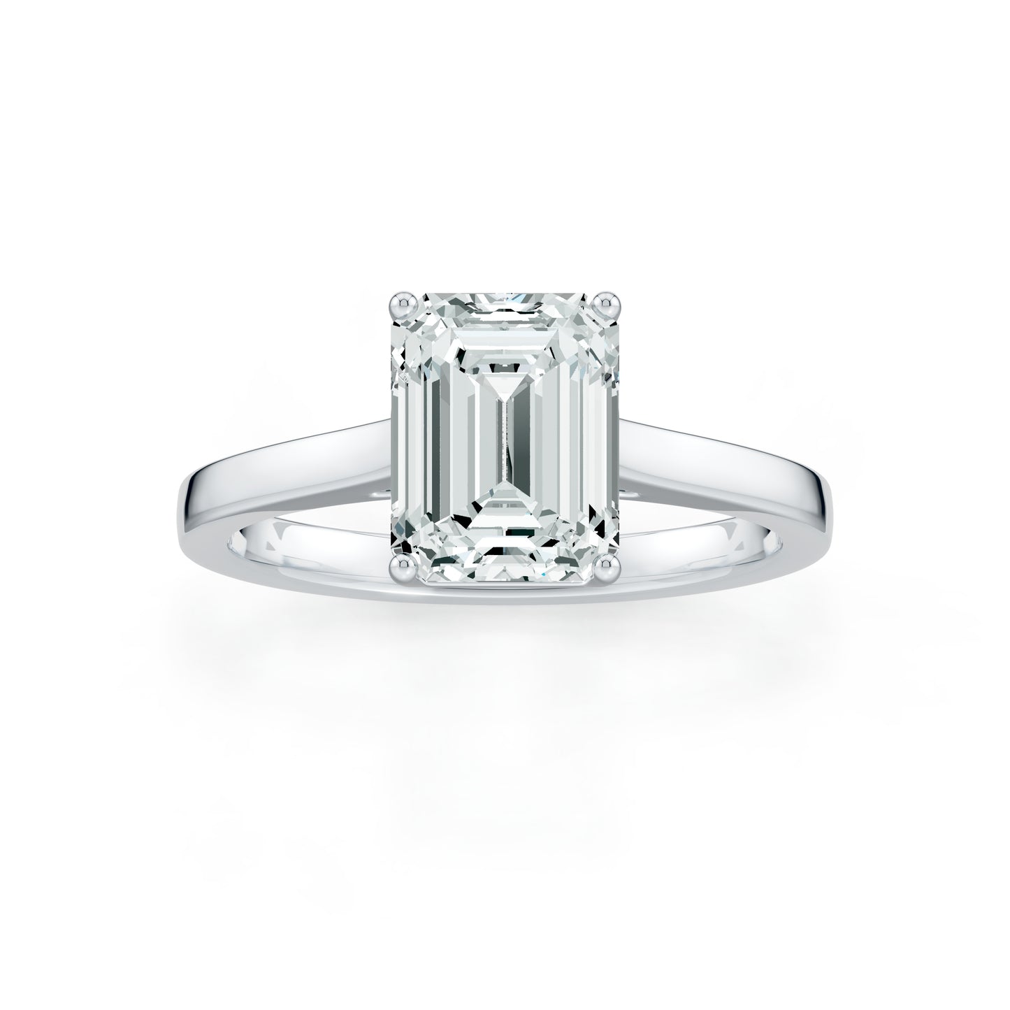 Emerald Cut Moissanite Classic Solitaire Ring