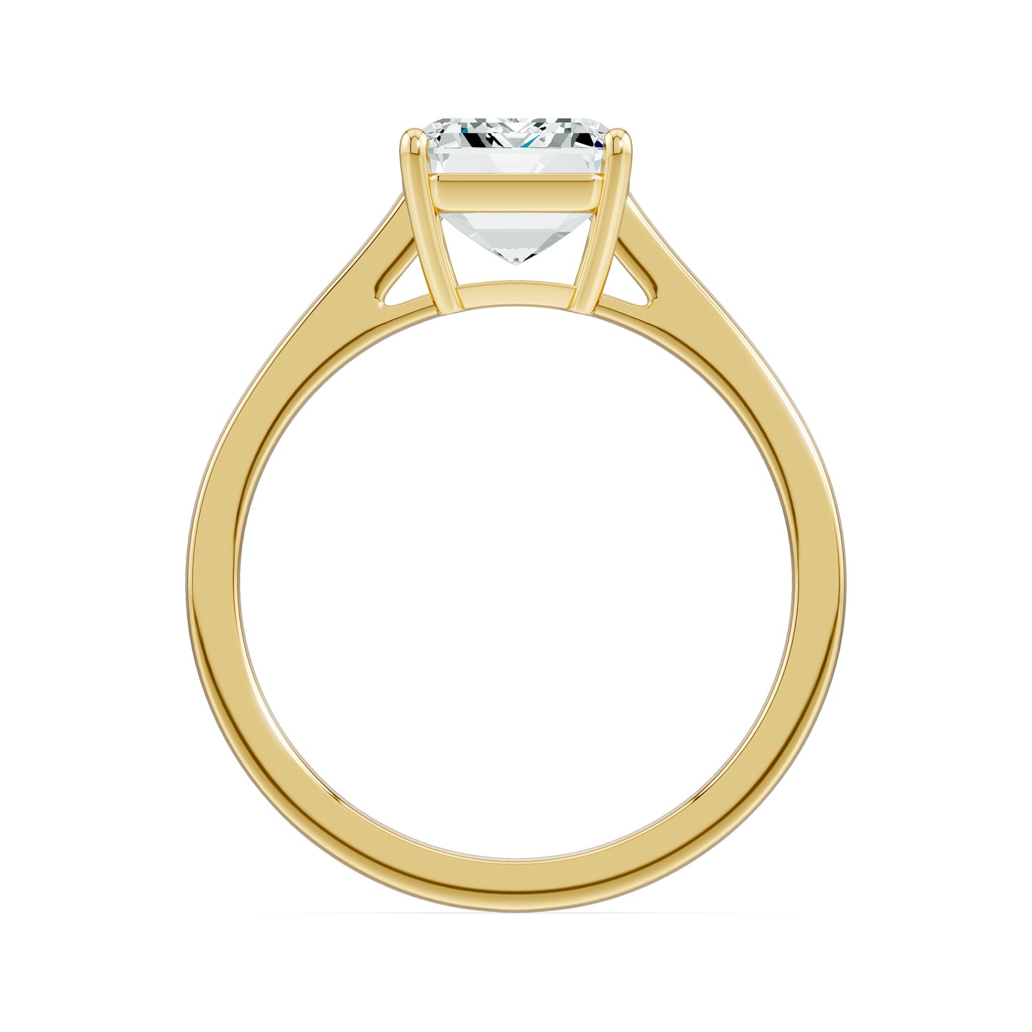 Emerald Cut Moissanite Classic Solitaire Ring