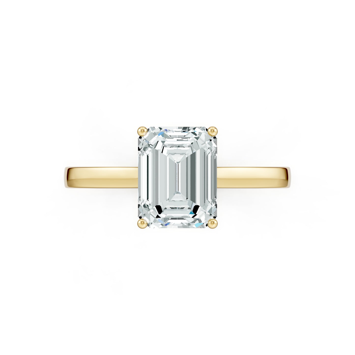 Emerald Cut Moissanite Classic Solitaire Ring