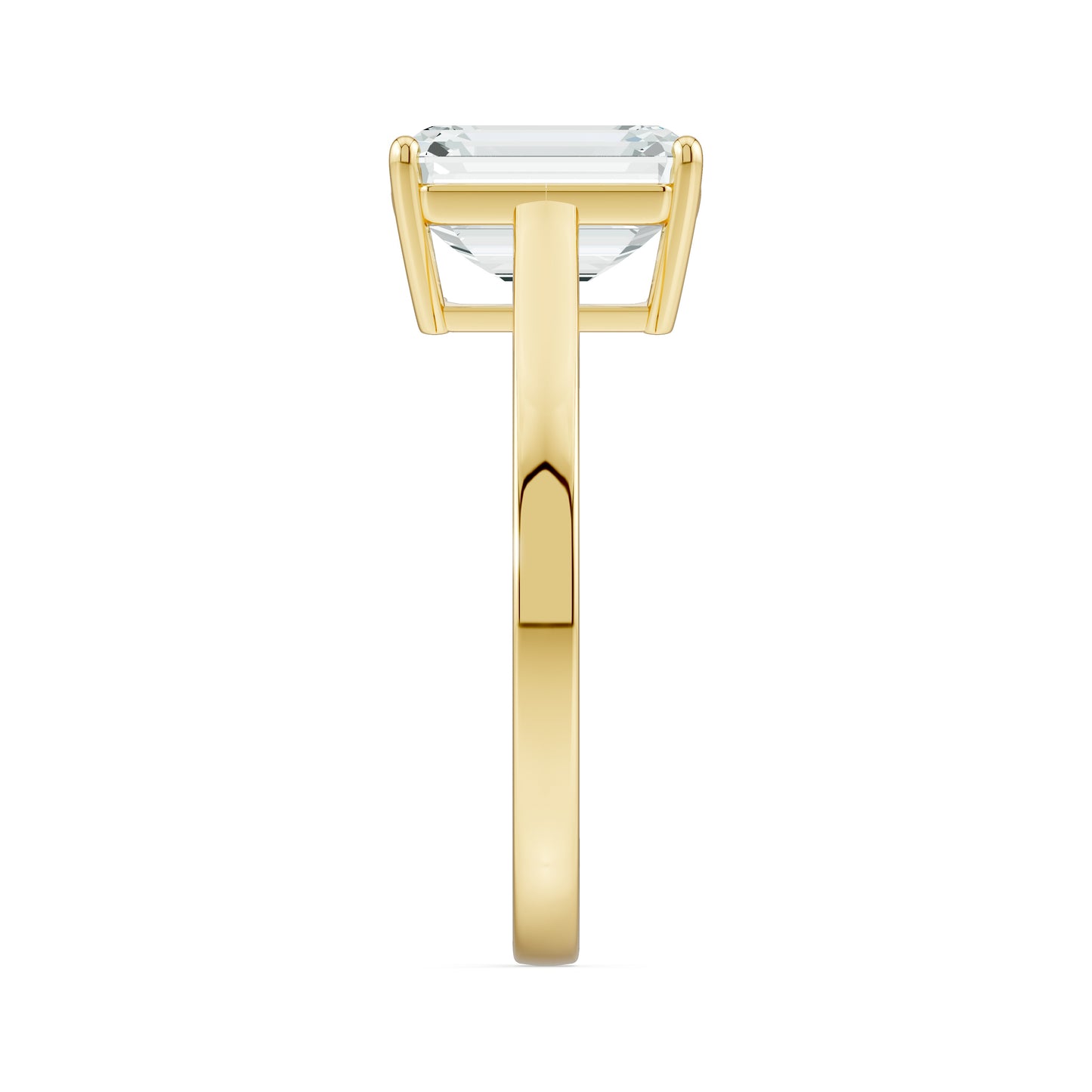 Emerald Cut Moissanite Classic Solitaire Ring