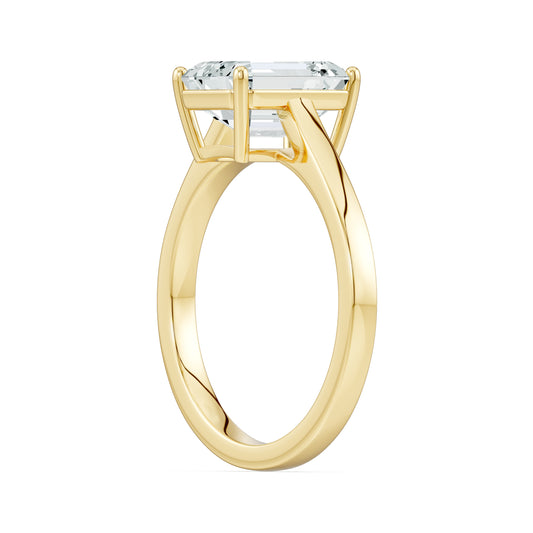 Emerald Cut Moissanite Classic Solitaire Ring