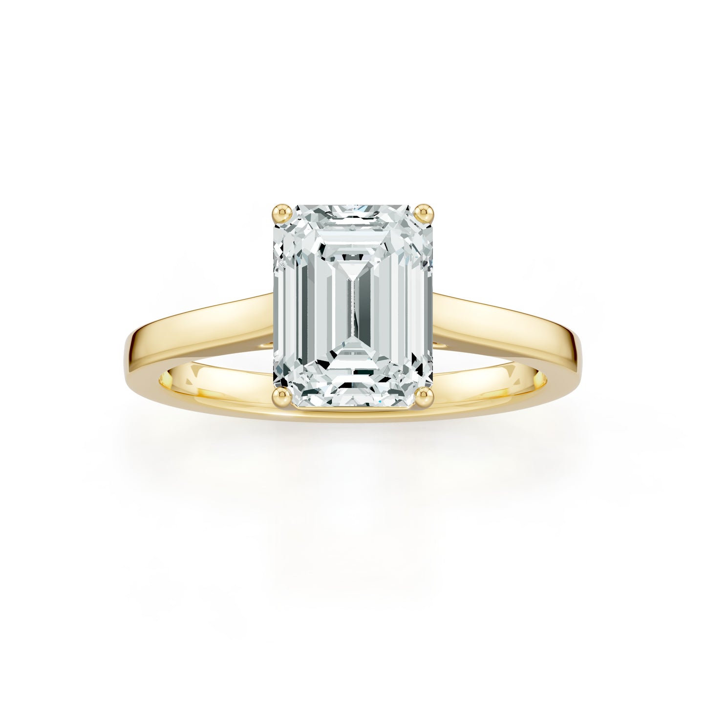 Emerald Cut Moissanite Classic Solitaire Ring