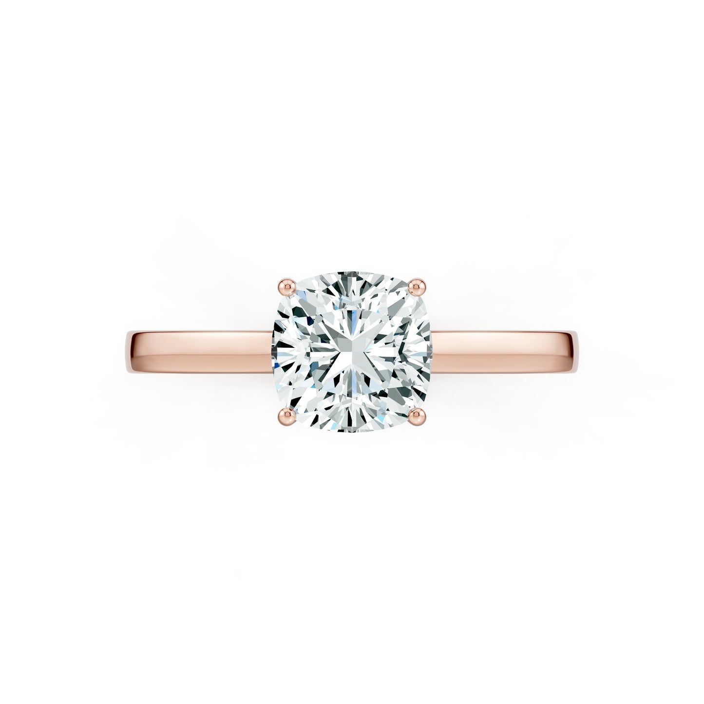 Cushion Cut Moissanite Classic Solitaire Ring