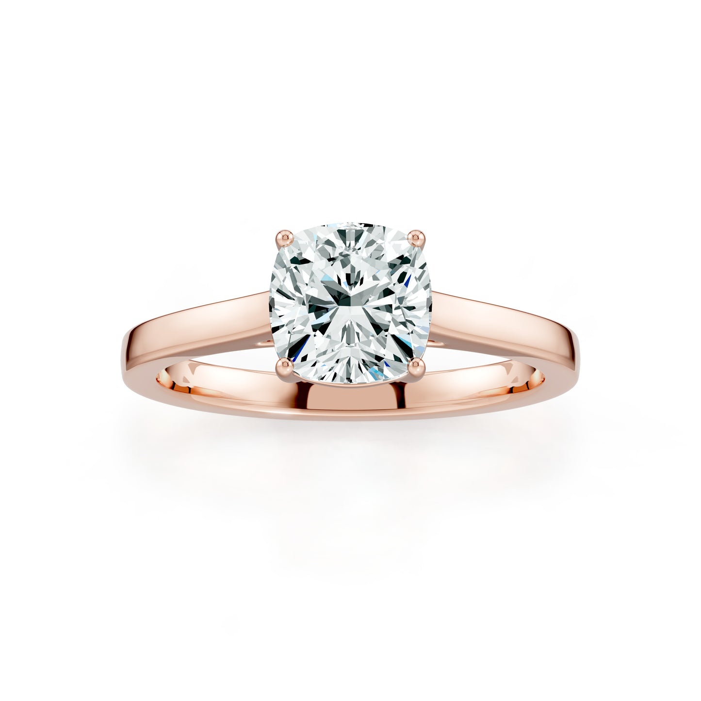 Cushion Cut Moissanite Classic Solitaire Ring