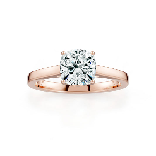 Cushion Cut Moissanite Classic Solitaire Ring
