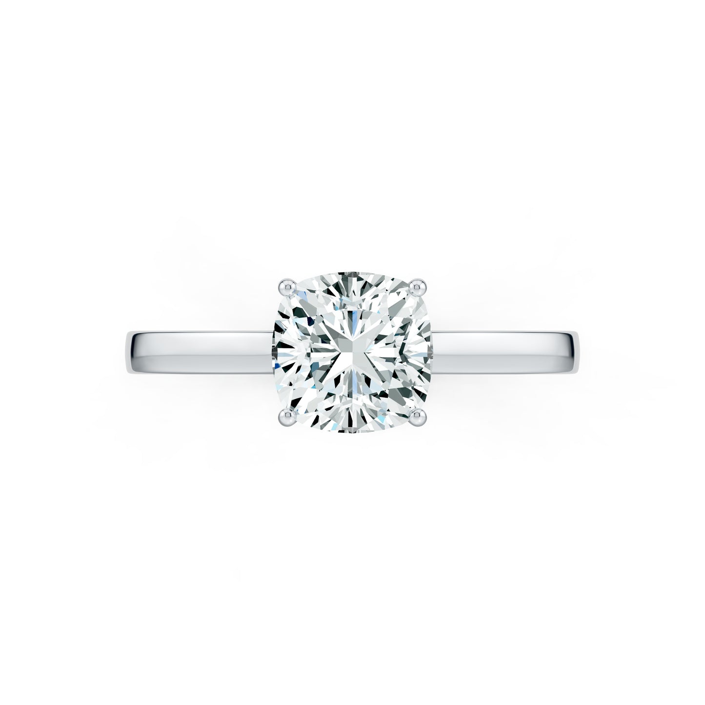Cushion Cut Moissanite Classic Solitaire Ring