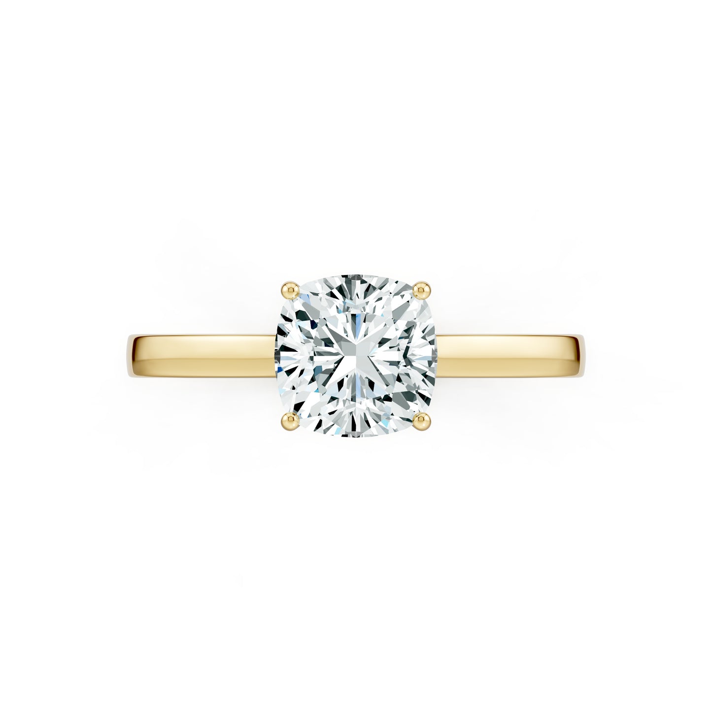 Cushion Cut Moissanite Classic Solitaire Ring