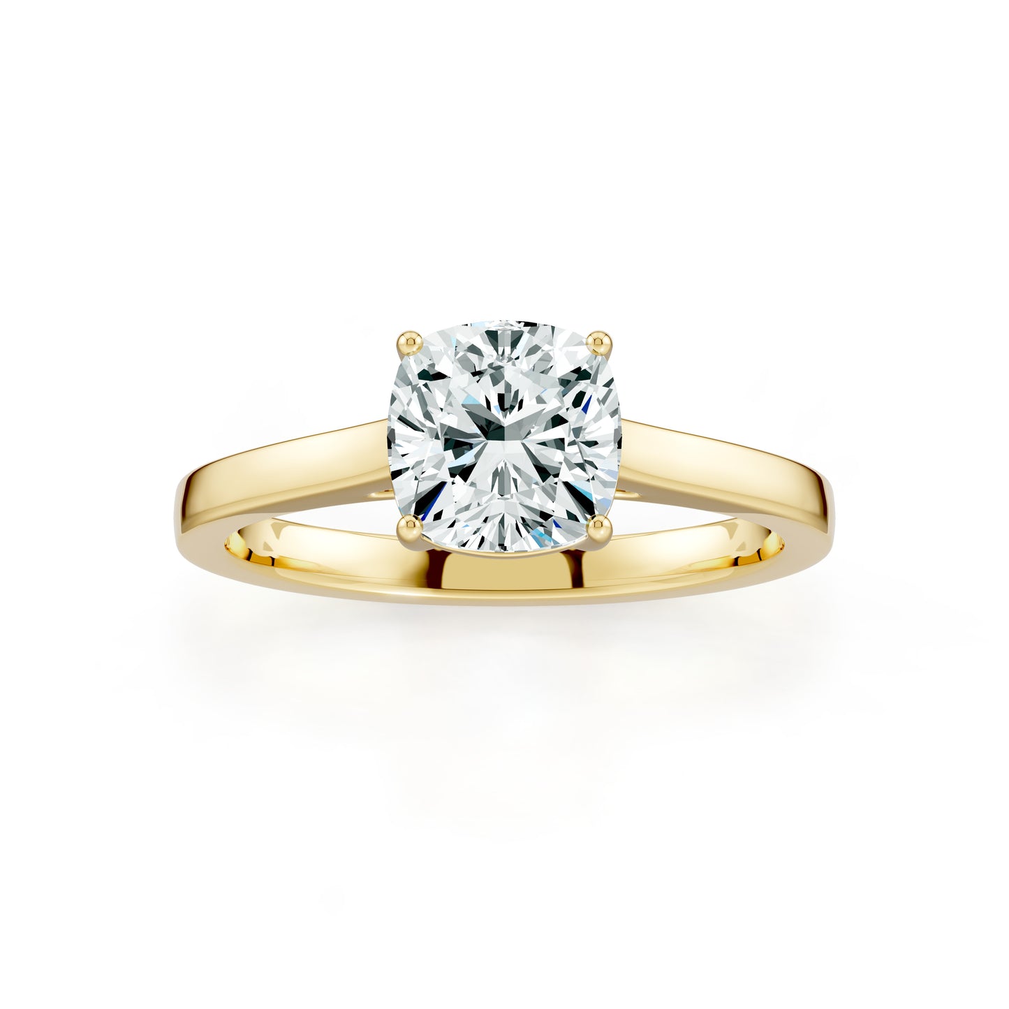 Cushion Cut Moissanite Classic Solitaire Ring
