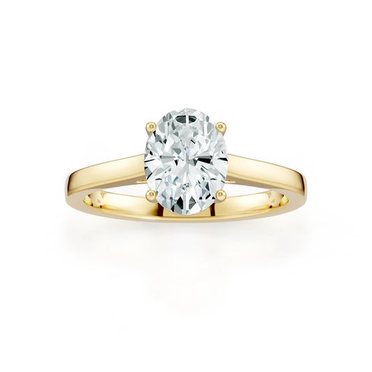Oval Cut Moissanite Solitaire Engagement Ring