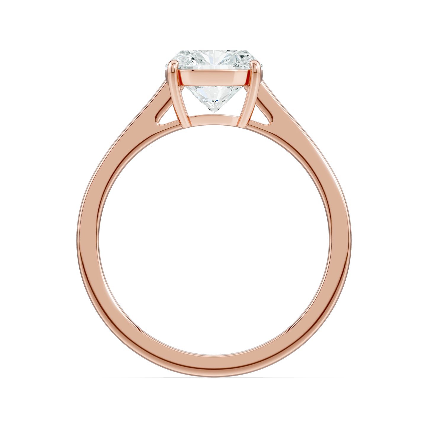 Cushion Rectangular Moissanite Solitaire Engagement Ring