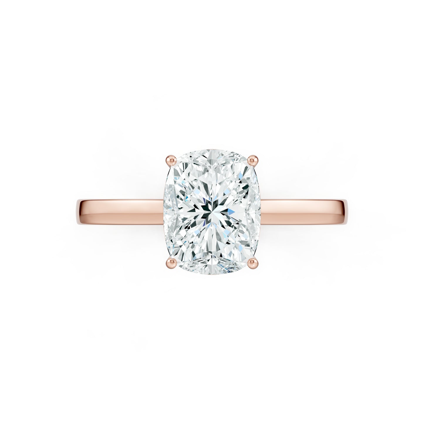 Cushion Rectangular Moissanite Solitaire Engagement Ring