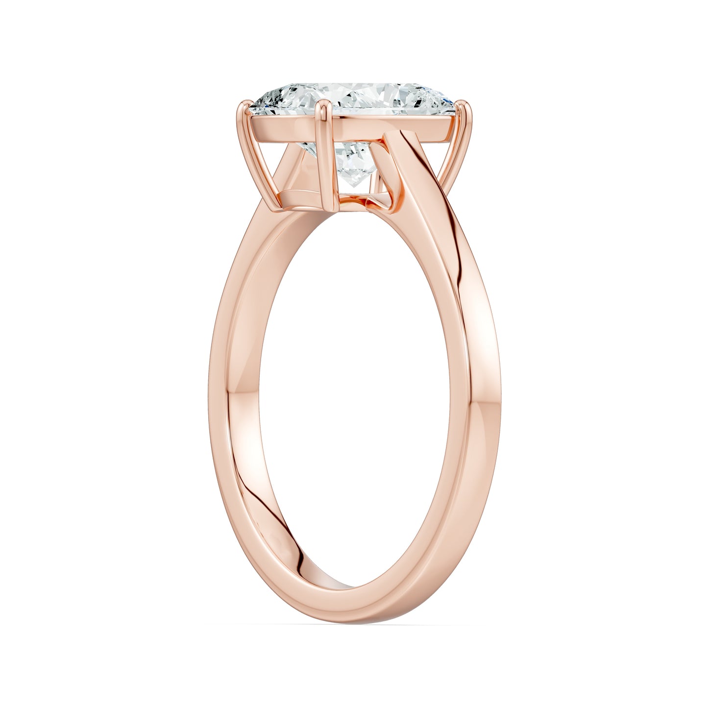 Cushion Rectangular Moissanite Solitaire Engagement Ring