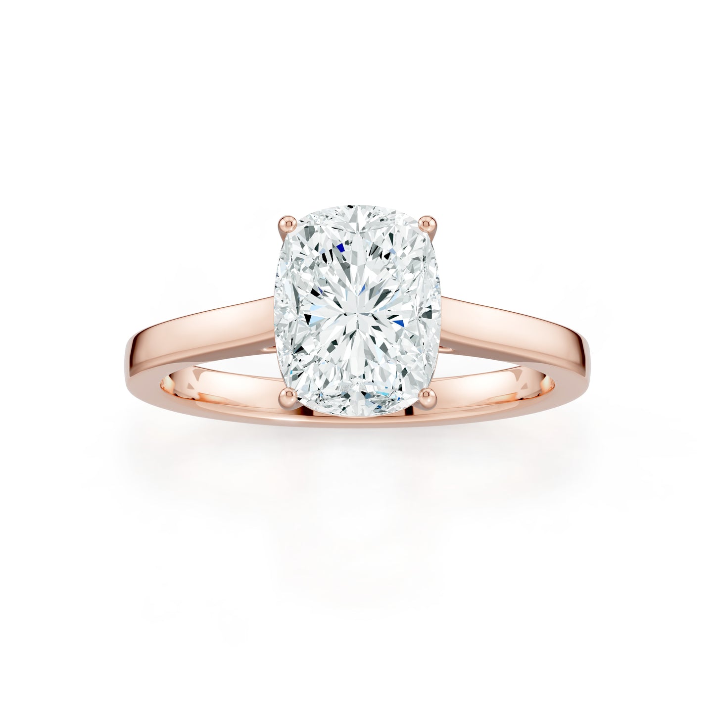 Cushion Rectangular Moissanite Solitaire Engagement Ring