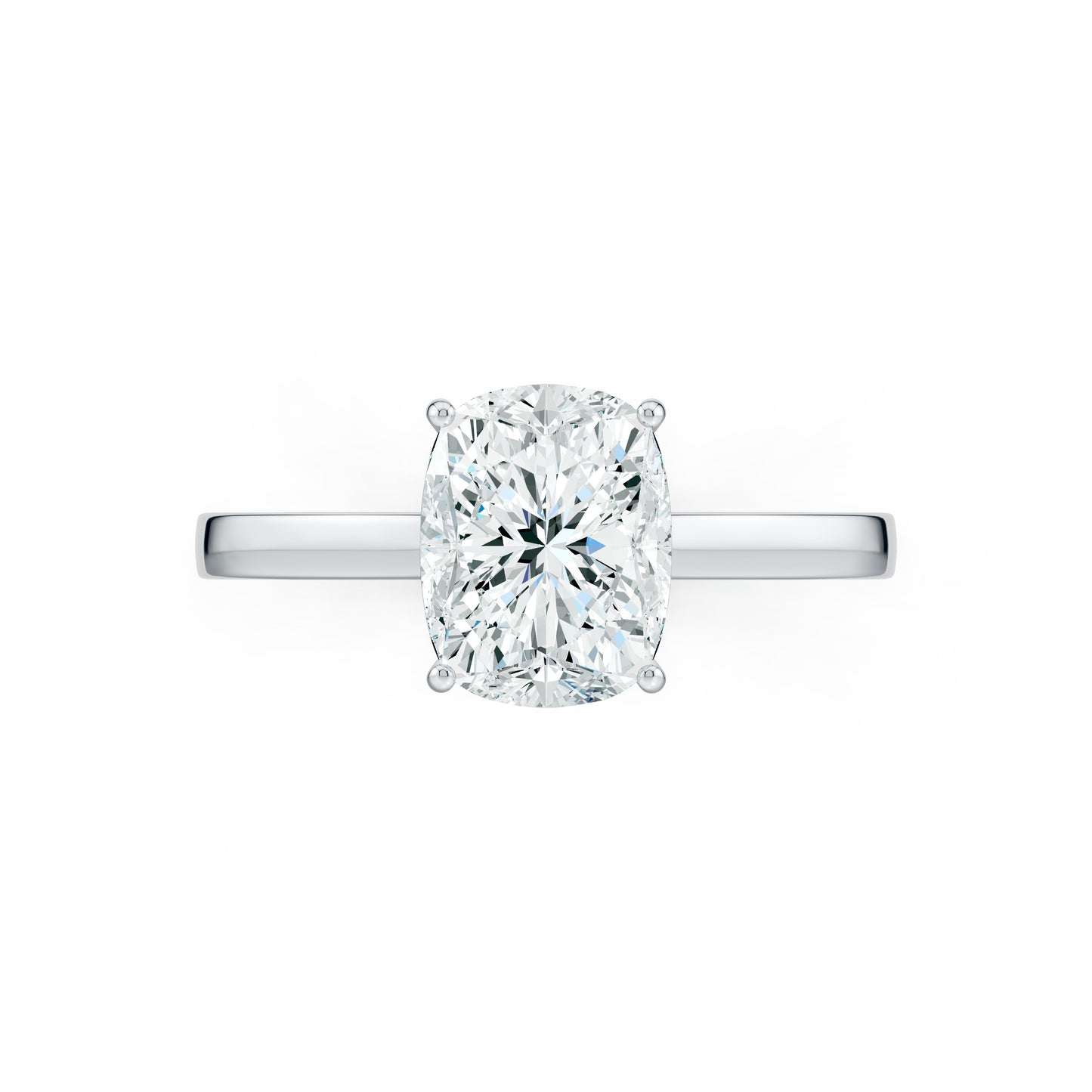 Cushion Rectangular Moissanite Solitaire Engagement Ring