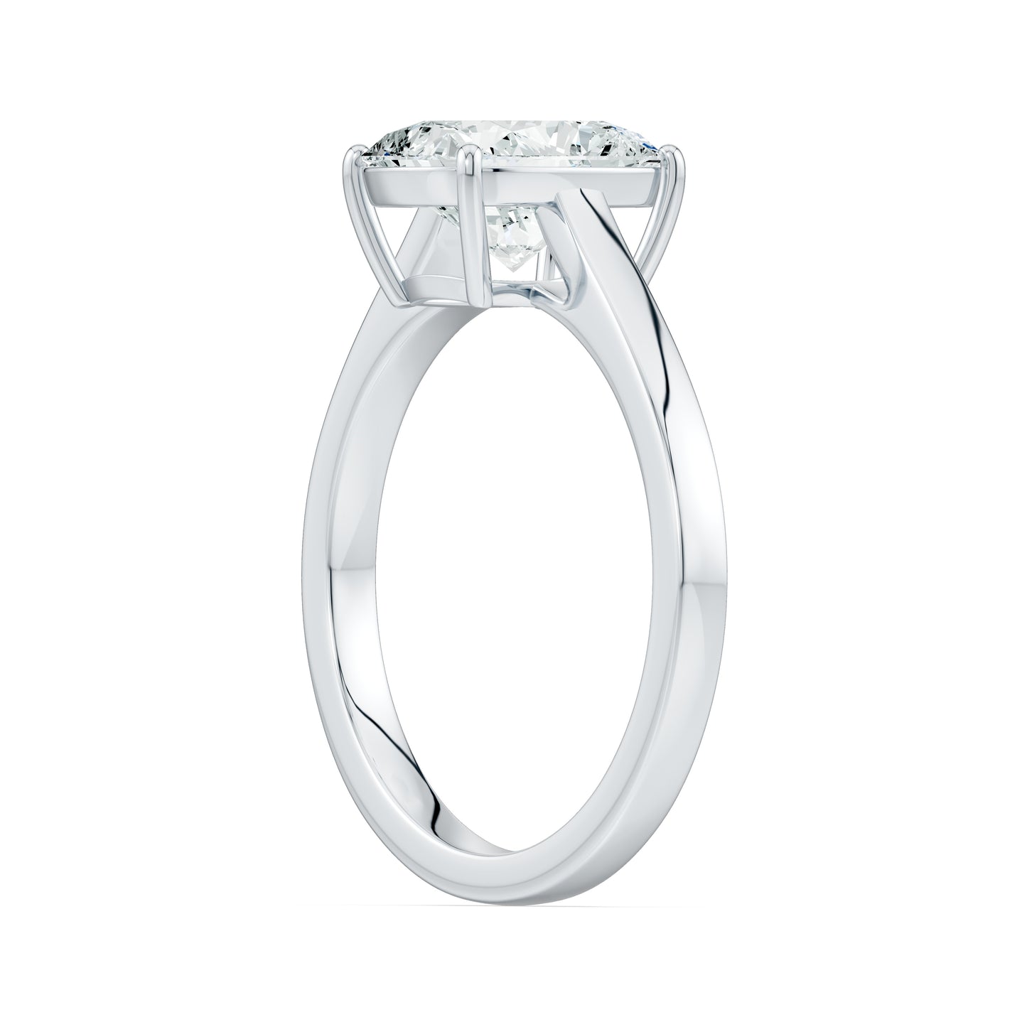 Cushion Rectangular Moissanite Solitaire Engagement Ring