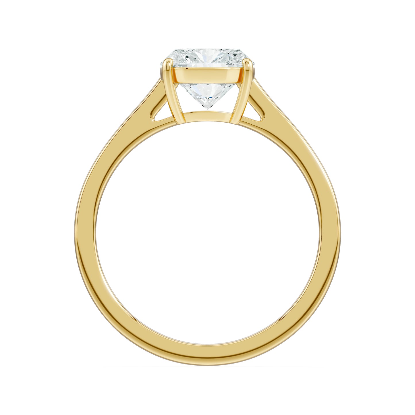 Cushion Rectangular Moissanite Solitaire Engagement Ring