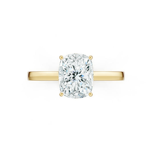 Cushion Rectangular Moissanite Solitaire Engagement Ring