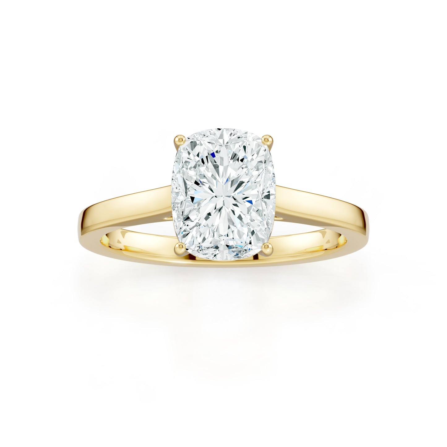 Cushion Rectangular Moissanite Solitaire Engagement Ring