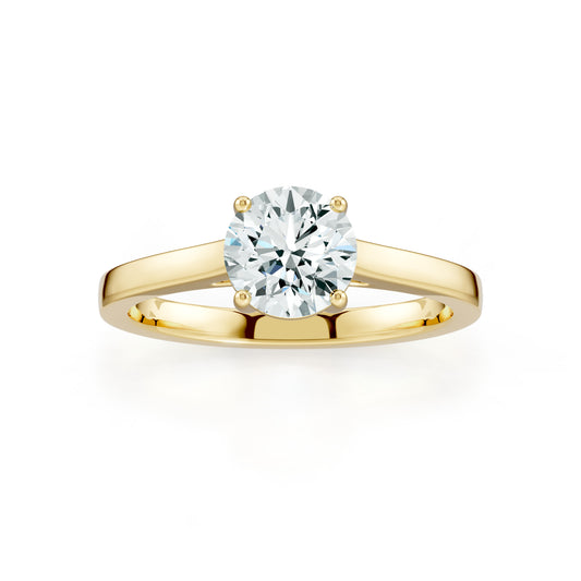 Round Cut Moissanite Solitaire Engagement Ring