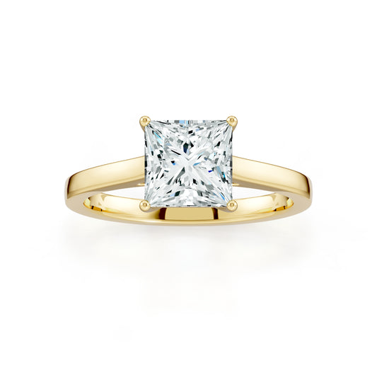 Princess Cut Moissanite Solitaire Engagement Ring