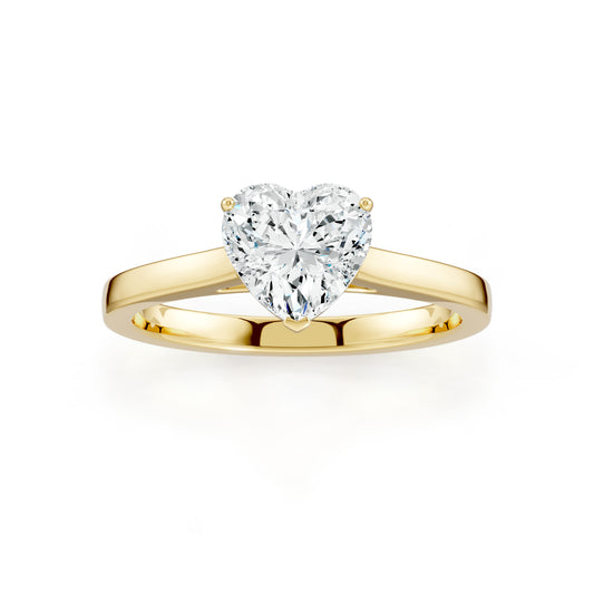 Heart Shape Moissanite Solitaire Engagement Ring