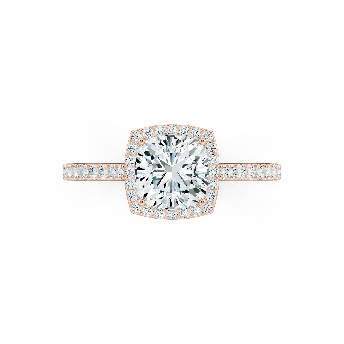 Cushion Cut Moissanite Halo Engagement Ring