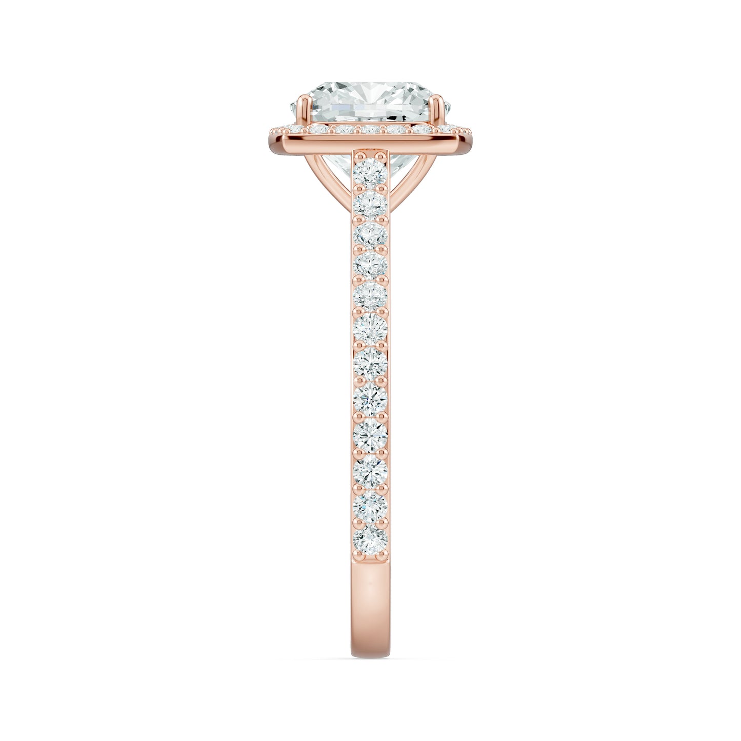 Cushion Cut Moissanite Halo Engagement Ring
