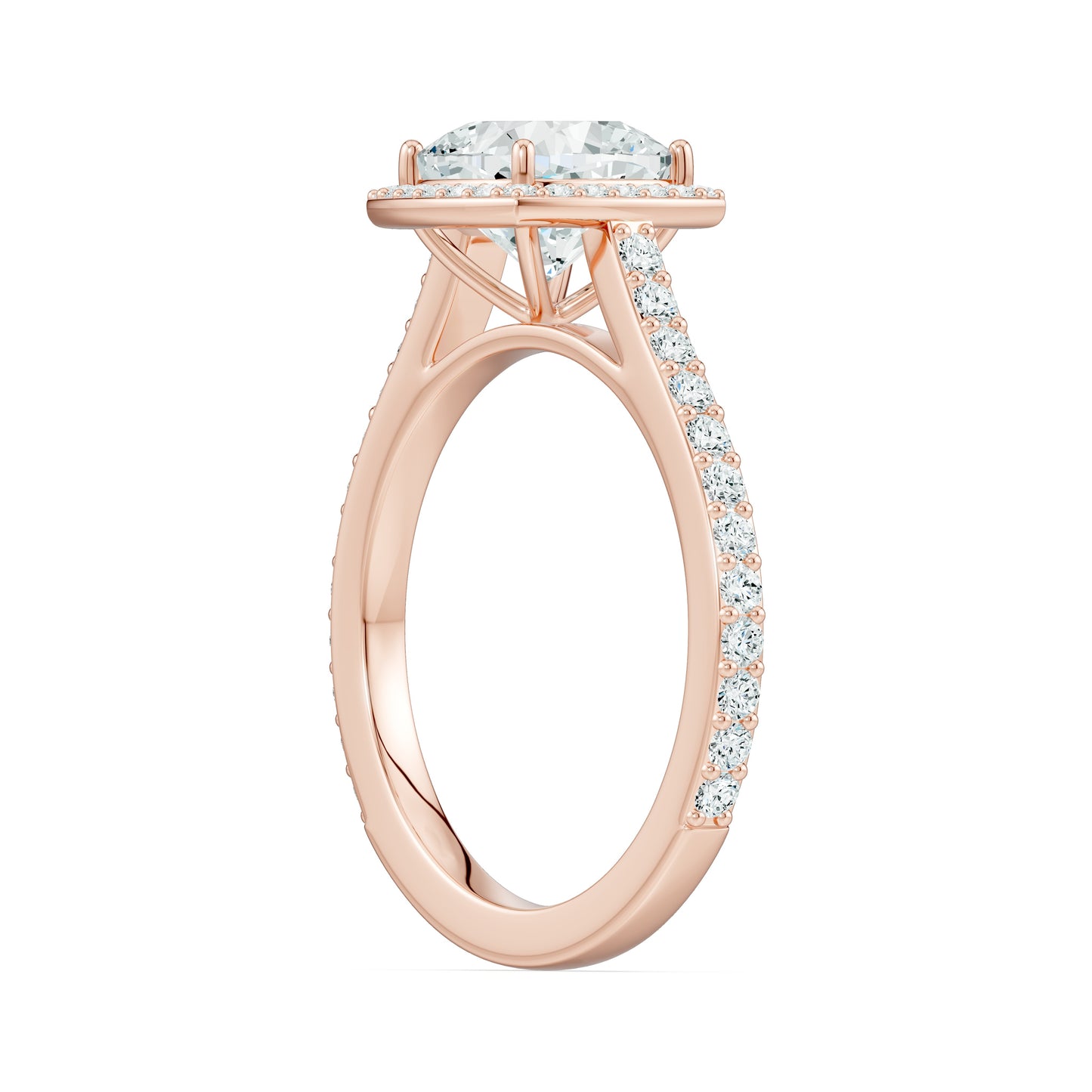 Cushion Cut Moissanite Halo Engagement Ring