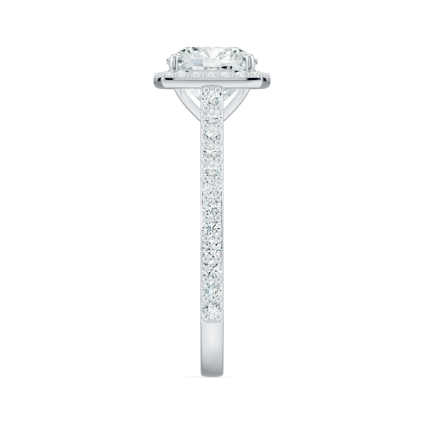 Cushion Cut Moissanite Halo Engagement Ring