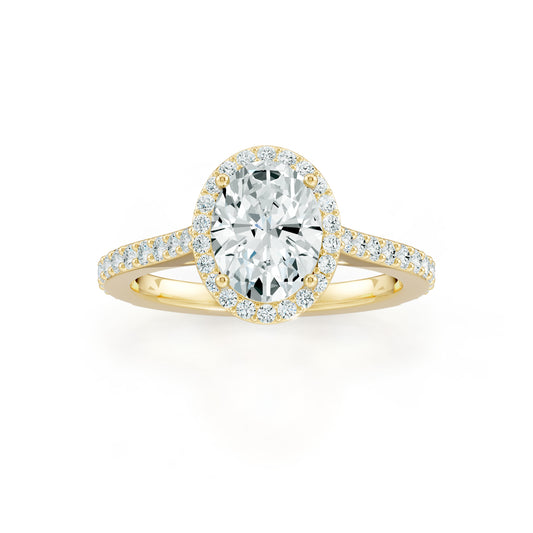 Oval Moissanite Halo Engagement Ring