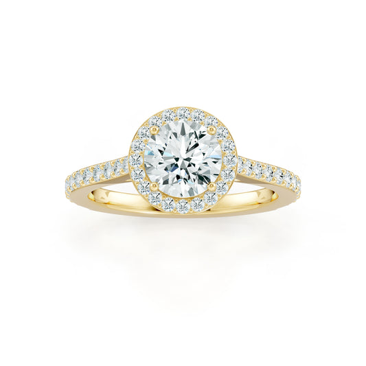 Round Moissanite Halo Engagement Ring