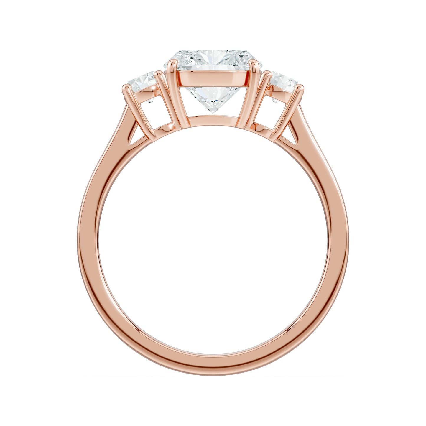 Cushion Rectangular Moissanite Three Stone Engagement Ring