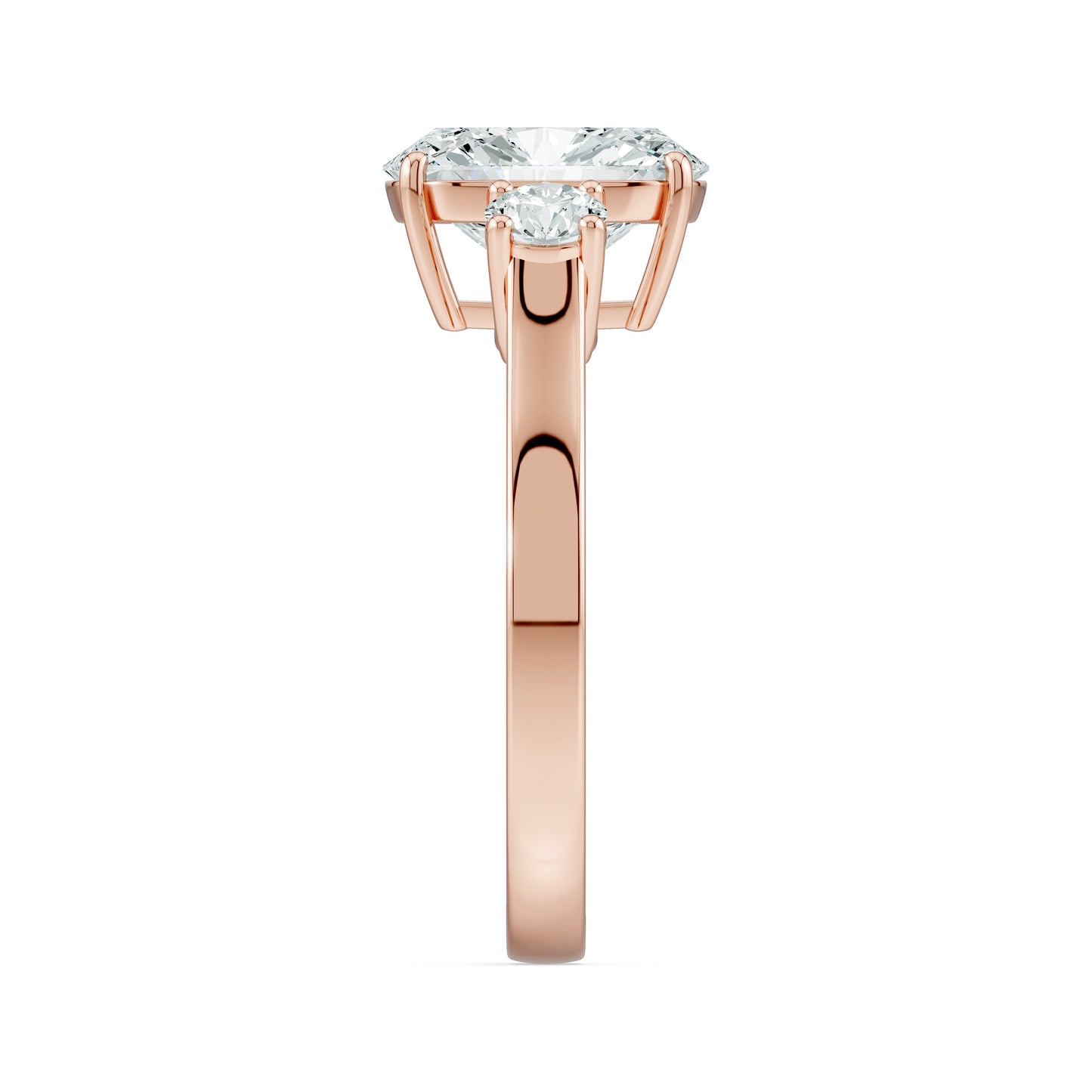 Cushion Rectangular Moissanite Three Stone Engagement Ring