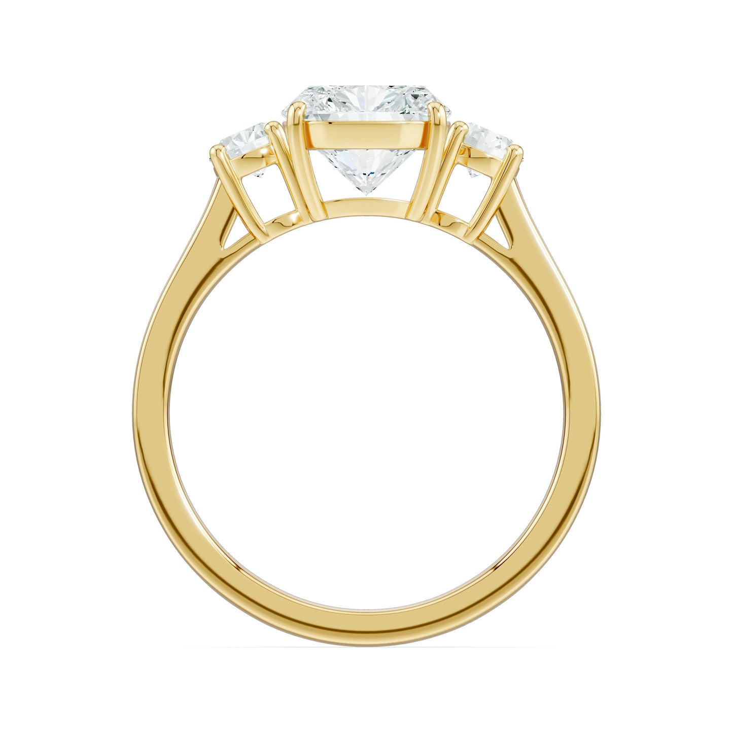 Cushion Rectangular Moissanite Three Stone Engagement Ring