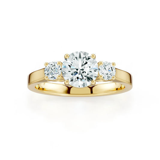 Pear Moissanite Three Stone Engagement Ring