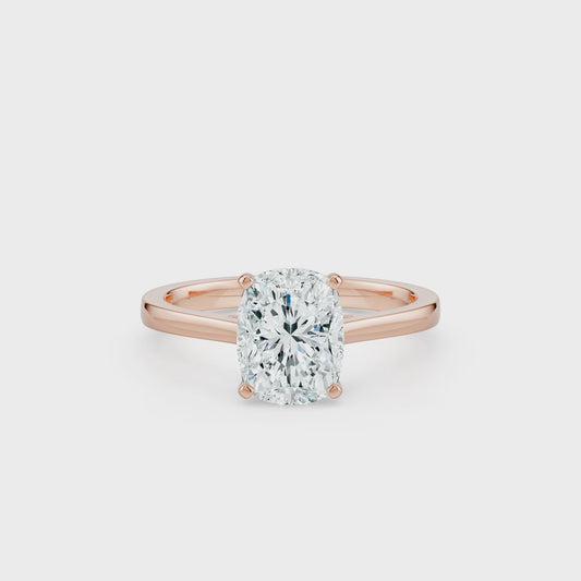 Cushion Rectangular Moissanite Solitaire Ring